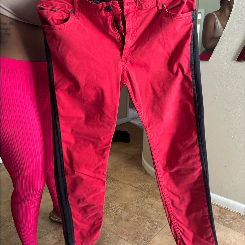 Robin's Jean Red and Black Straight Jeans